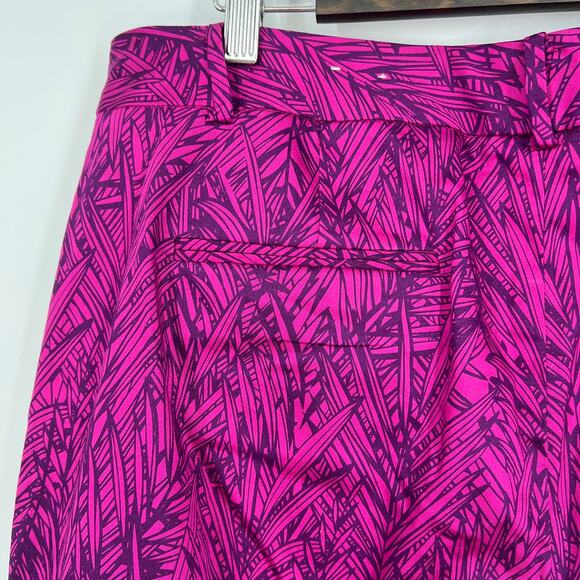 Coldwater Creek Size 16 Natural Fit Crop Capri Pants Pink Purple Floral Summer - Picture 5 of 7